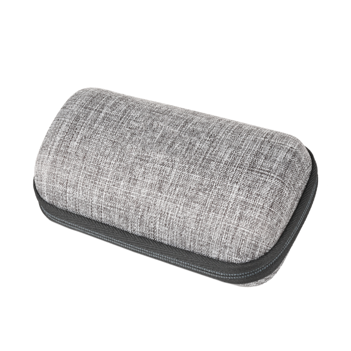 Medical device carrying bag with textured heather-gray fabric and zippered black trim
