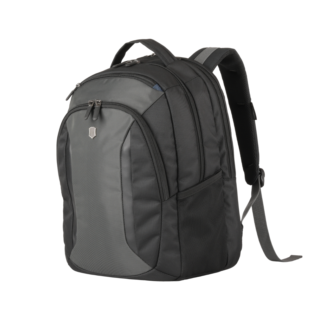 Multipurpose computer backpack with padded laptop compartment, dark gray, zip pockets